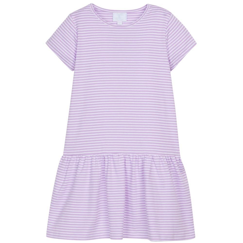 LITTLE ENGLISH Chanel Casual T-Shirt Dress in Pink and White Size 12 little girl